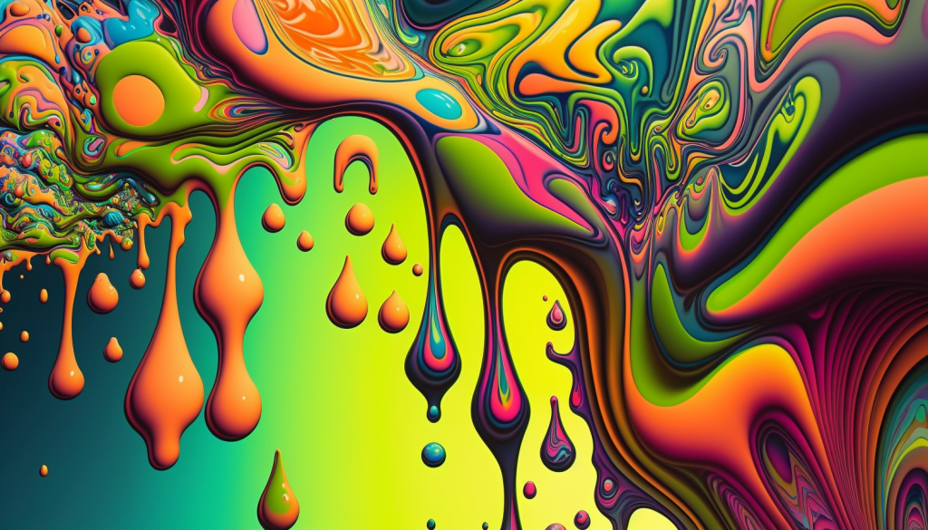 Colorful acid (LSD) drops visual